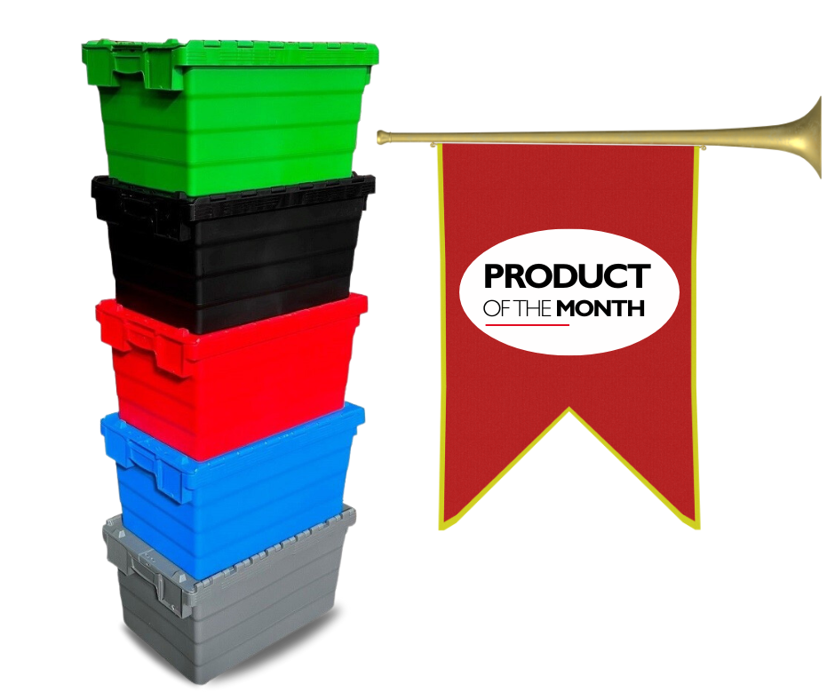 60 Litre Heavy Duty Colour Coded Attached Lid Containers