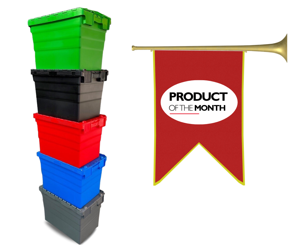 78 Litre Heavy Duty Colour Coded Attached Lid Containers